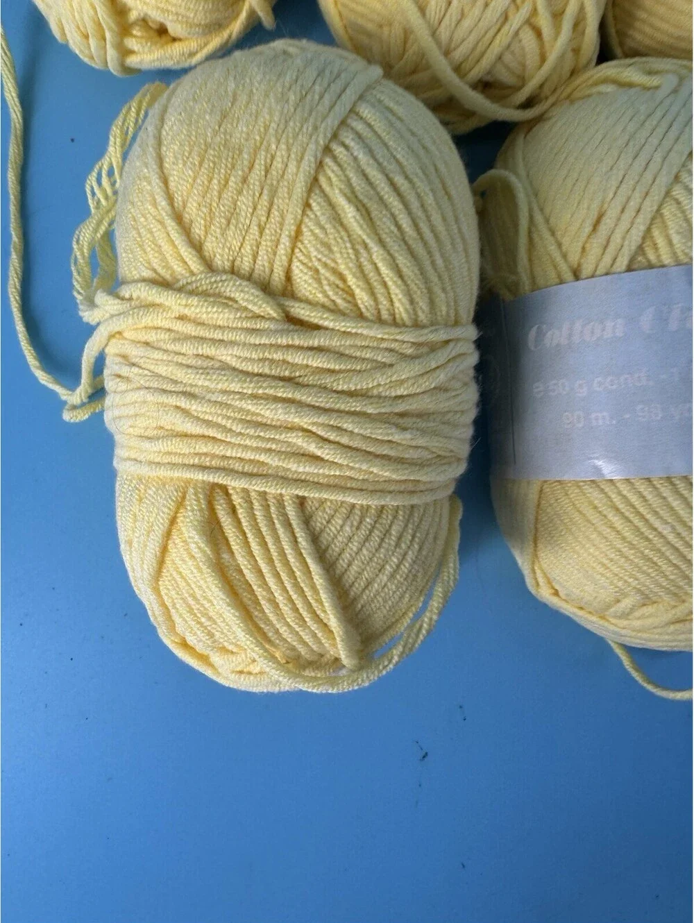 Lot 5 di.Ve Cotton Club Yarn Yellow 60% Cotton 40% Acrylic Color 15052 Lot 4456